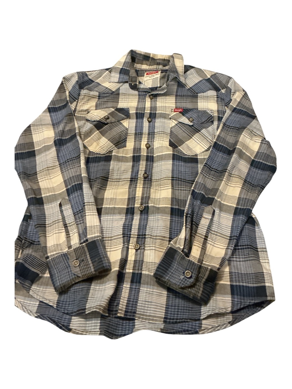 Levi's Men's Navy and White Plaid Button-Down Shirt